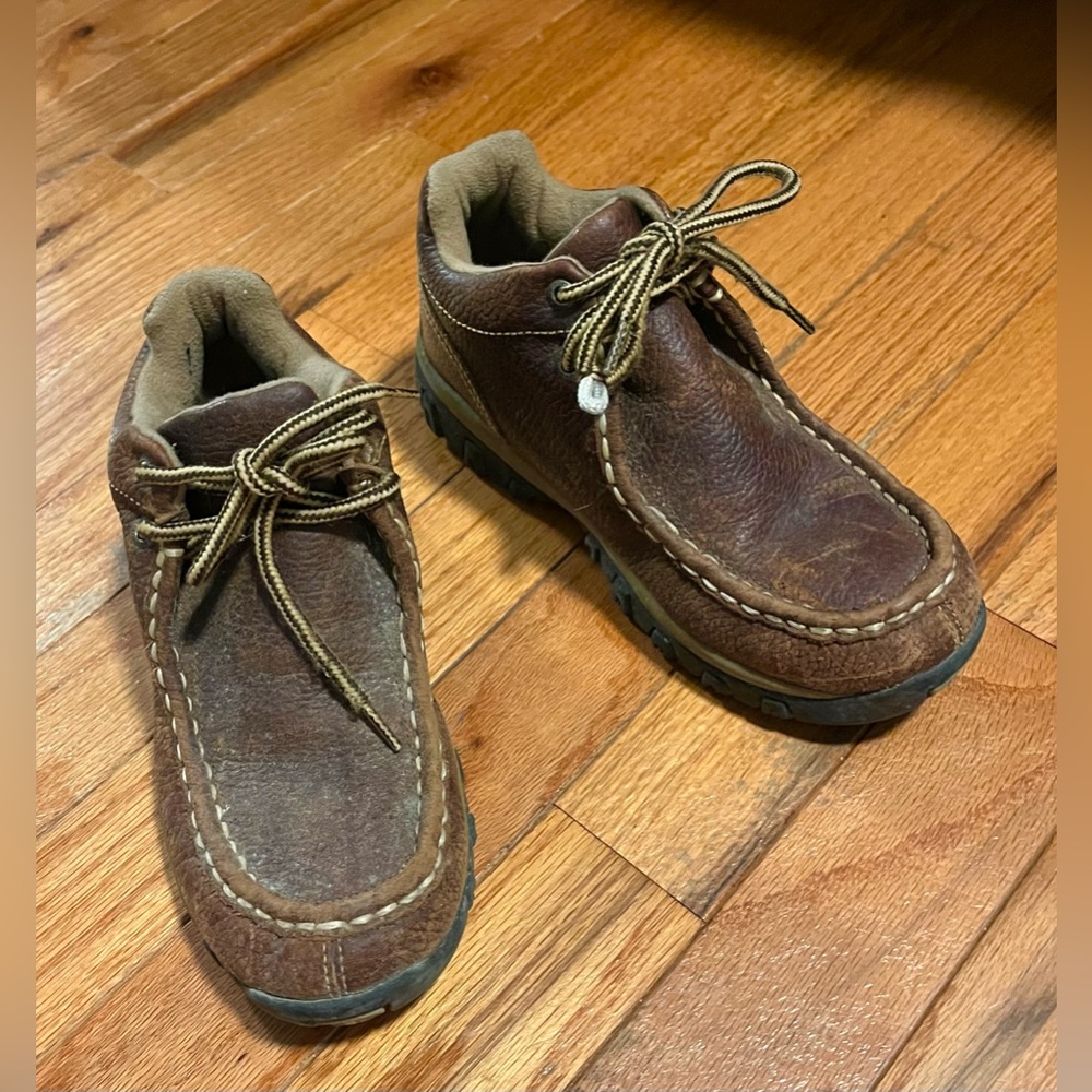 Thom McAn Brown Leather Casual Dress Shoes Mid Boot Work Boot Boys Sz. 1.5 - Picture 7 of 13